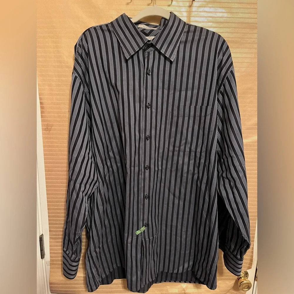 JOHN NORDSTROM~NAVY SHIRT~WOVEN IN ITALY~XXL